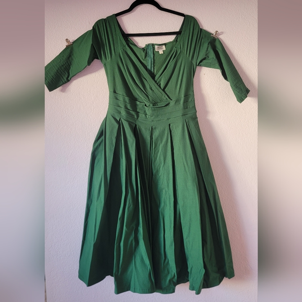 Unique Vintage | Emerald Green Marceline Swing Dress | 1X / 16
